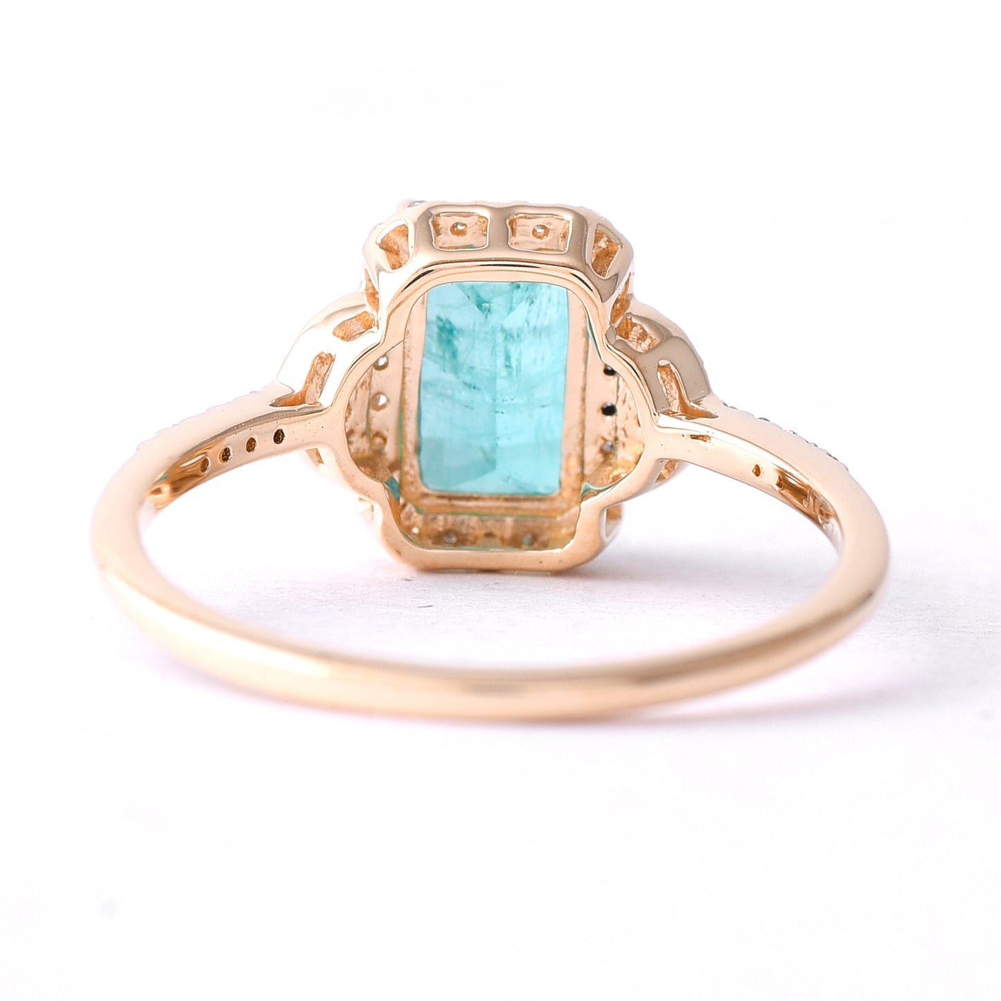 1.43 Ct Octagon Step Cut Natural Emerald 14K Gold Ring