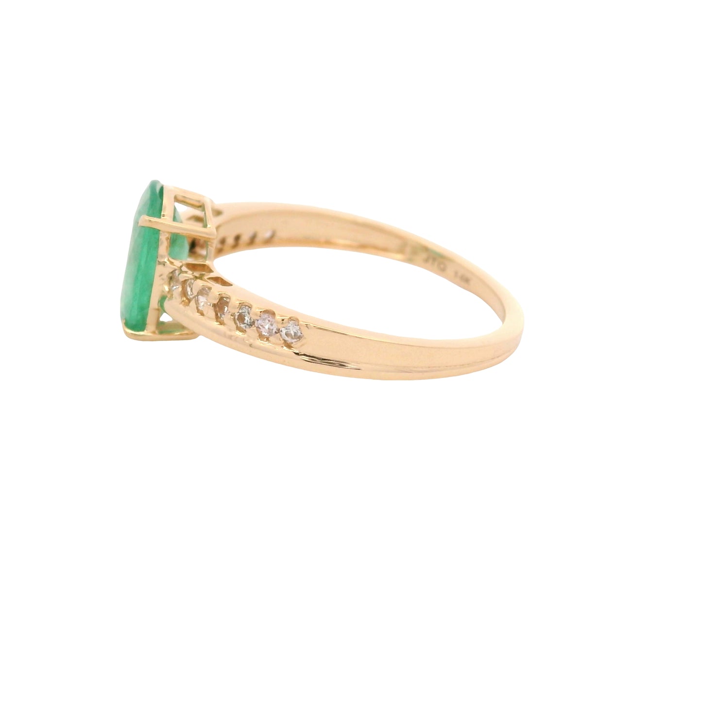 1.52 Ct Cushion Emerald 14K Gold Ring