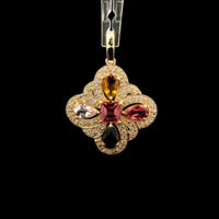 1.28 Ct Square Tourmaline 14K Gold Pendant