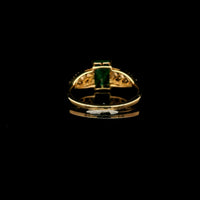 1.58 Ct Octagon Step Cut Natural Emerald 14K Gold Ring