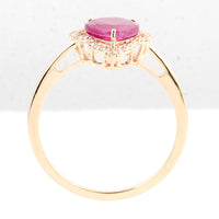 2.15 Ct Pear Mixed Cut Natural Corundum Ruby 14K Gold Ring