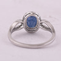 1.83 Ct Oval Mixed Cut Natural Sapphire 950 Platinum Ring