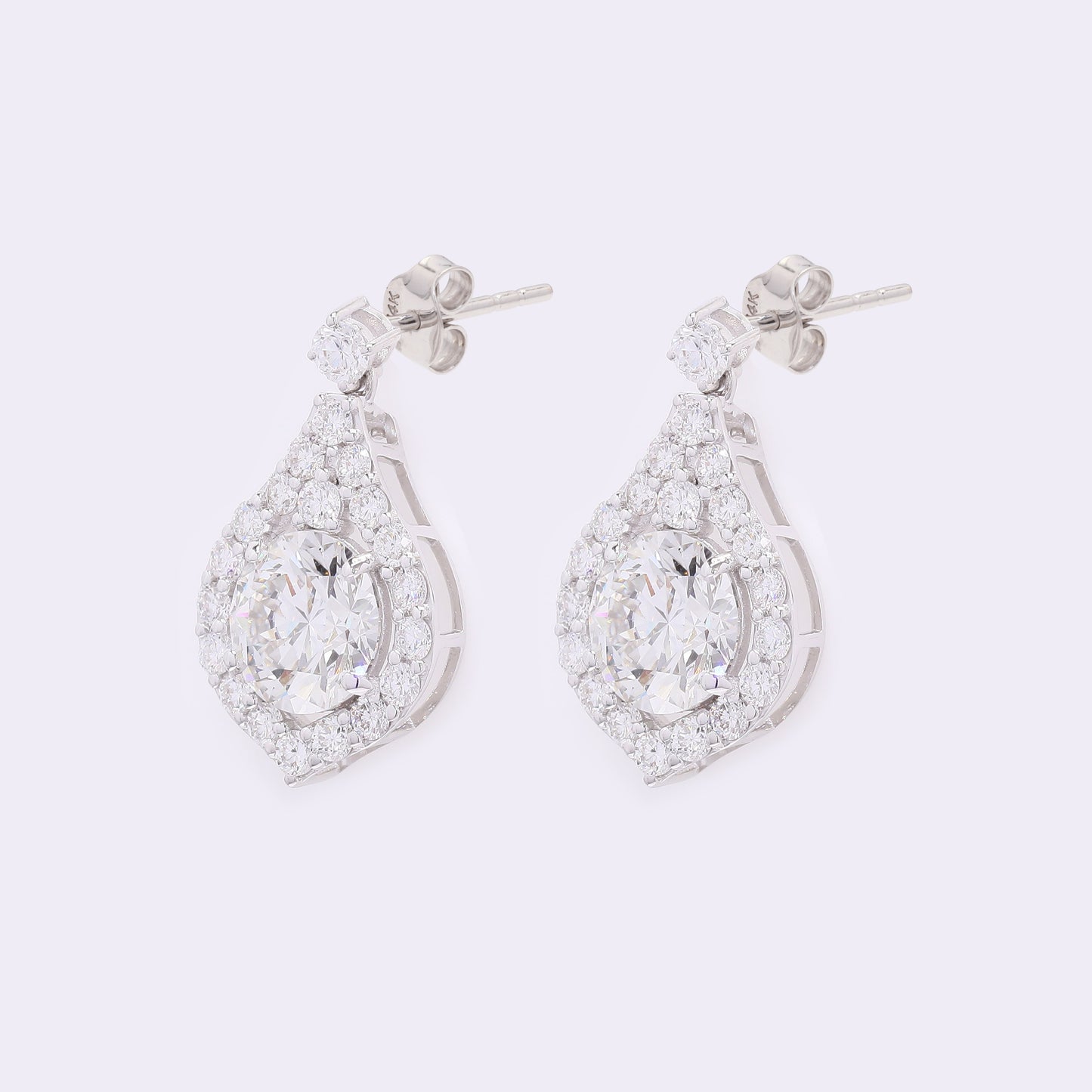 4.28 Carats Lab Grown Diamond 14K Gold Earrings