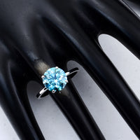 3.08 Carats Blue Lab Grown Diamond 14K Gold Ring