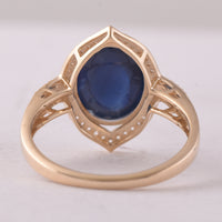 5.96 Ct Oval Sapphire 9K Gold Ring