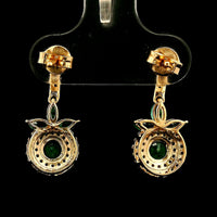 0.96 Ct Round Emerald 14K Gold Earrings