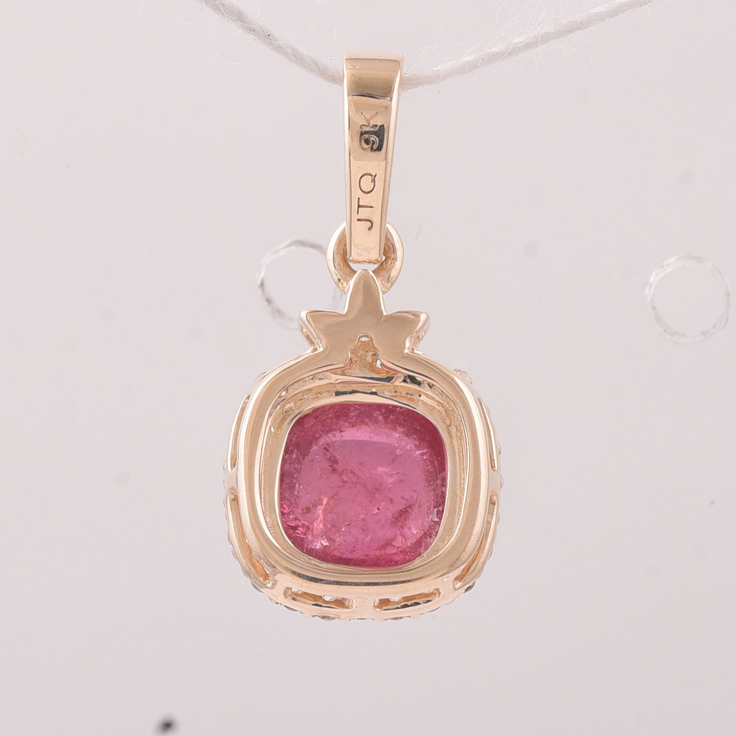 1.44 Ct Cushion Tourmaline 9K Gold Pendant