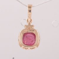 1.44 Ct Cushion Tourmaline 9K Gold Pendant