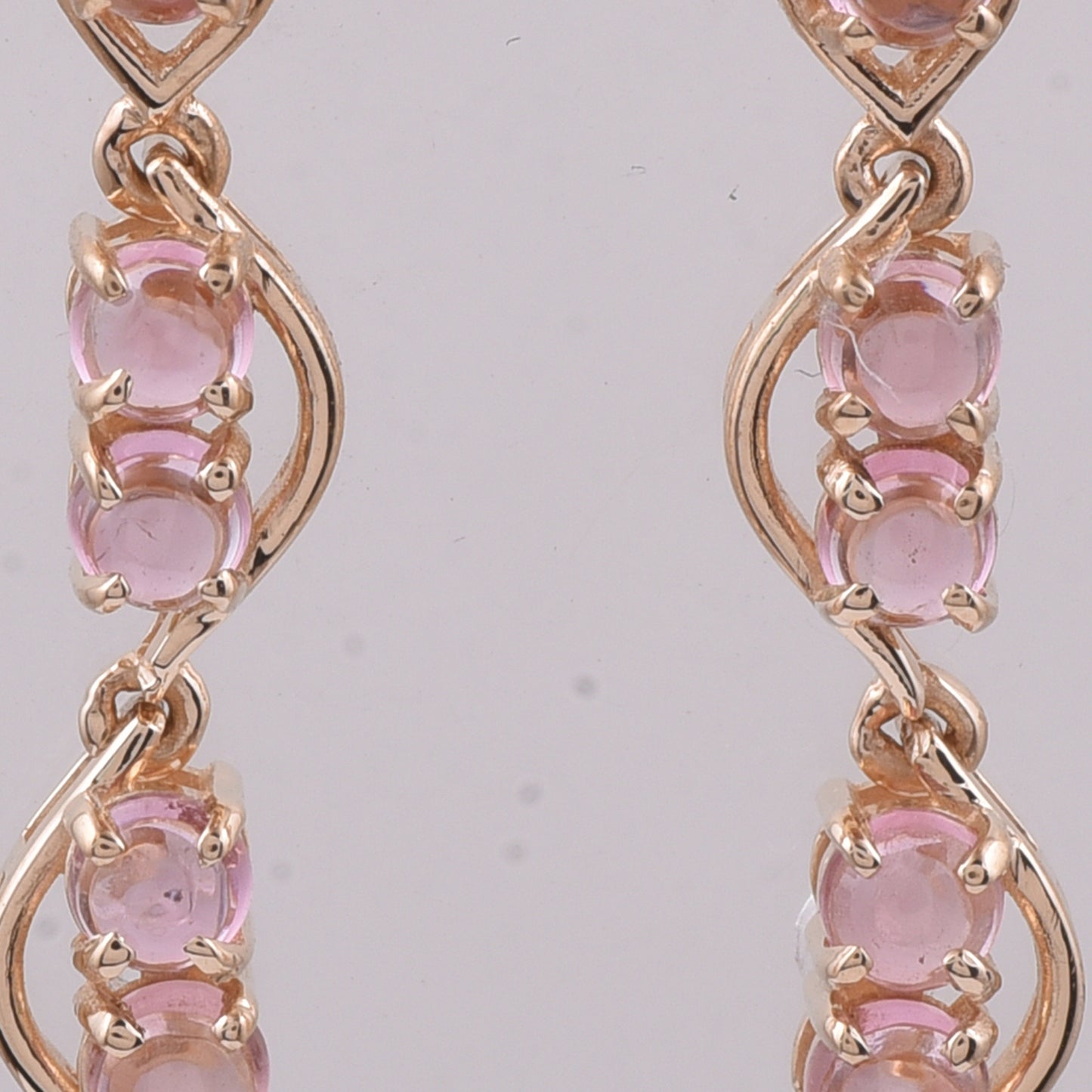 1.38 Ct Round Cabochon Cut Natural Pink Tourmaline 14K Gold Earrings