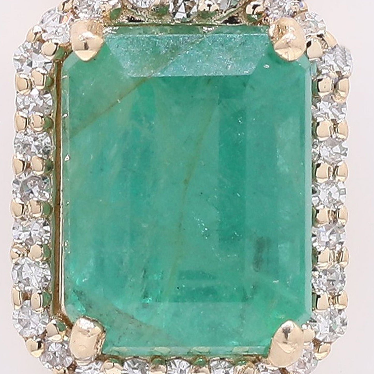 1.59 Ct Octagon Step Cut Natural Emerald 14K Gold Pendant