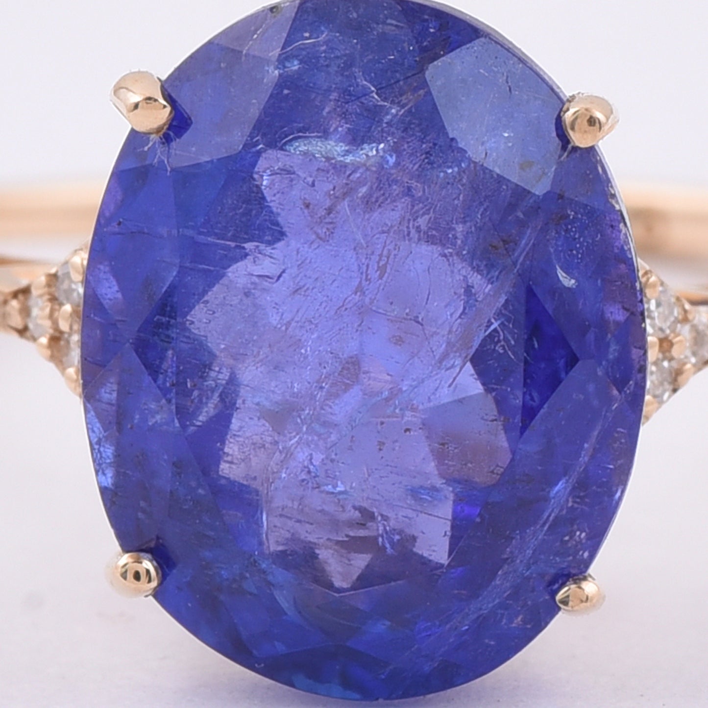 4.90 Ct Oval Natural Tanzanite 14K Gold Ring