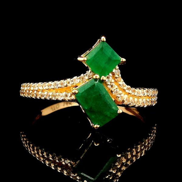 1.09 Ct Octagon Emerald 14K Gold Ring