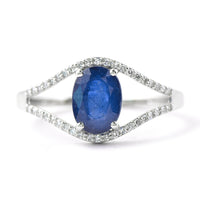 1.78 Ct Oval Mixed Cut Natural Sapphire 950 Platinum Ring