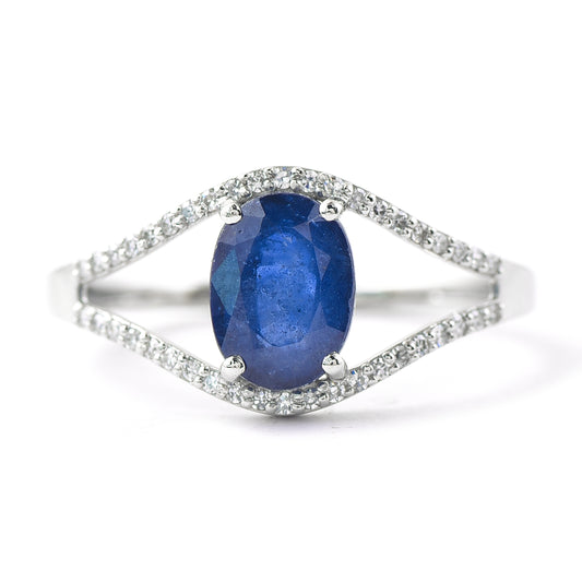 1.78 Ct Oval Mixed Cut Natural Sapphire 950 Platinum Ring