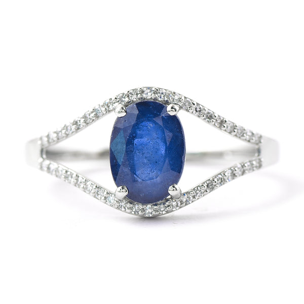 1.78 Ct Oval Mixed Cut Natural Sapphire 950 Platinum Ring