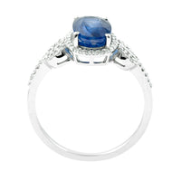2.48 Ct Oval Mixed Cut Natural Sapphire 950 Platinum Ring