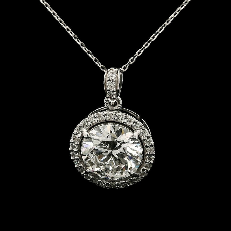 3.50 Carats Lab Grown Diamond 14K Gold Pendant