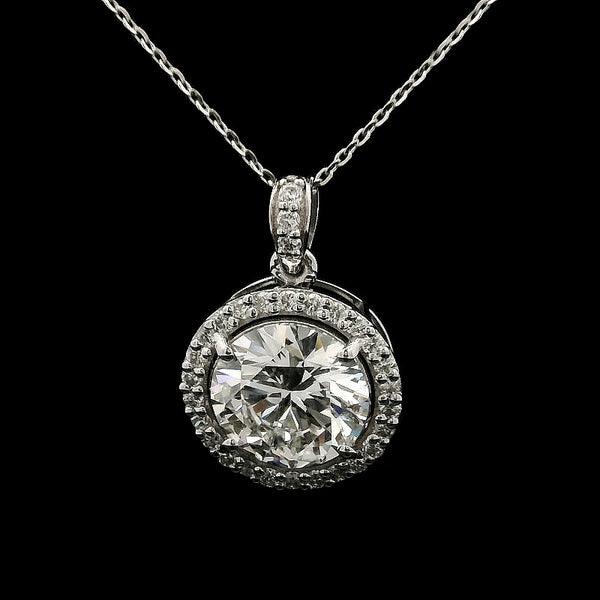 3.48 Carats Lab Grown Diamond 14K Gold Pendant