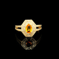 0.81 Ct Oval Multi Sapphire 14K Gold Ring
