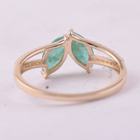 0.89 Ct Marquise Emerald 9K Gold Ring