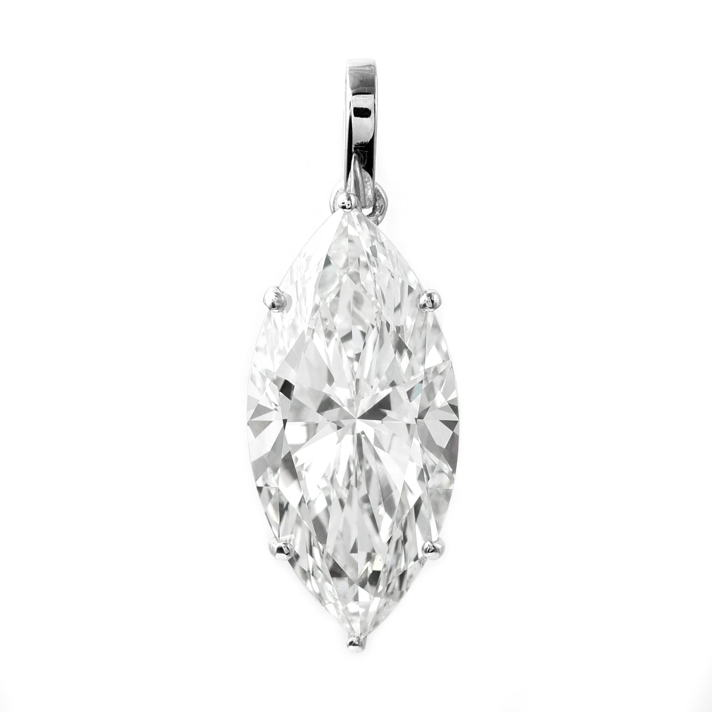 5.74 Ct Marquise Brilliant Lab Grown Diamond 950 Platinum Pendant