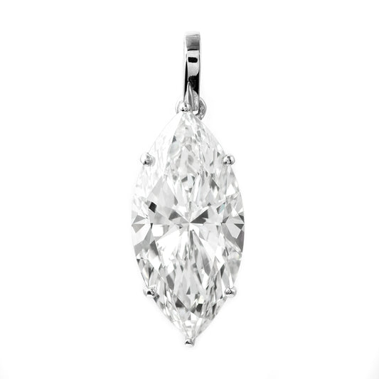 5.74 Ct Marquise Brilliant Lab Grown Diamond 950 Platinum Pendant