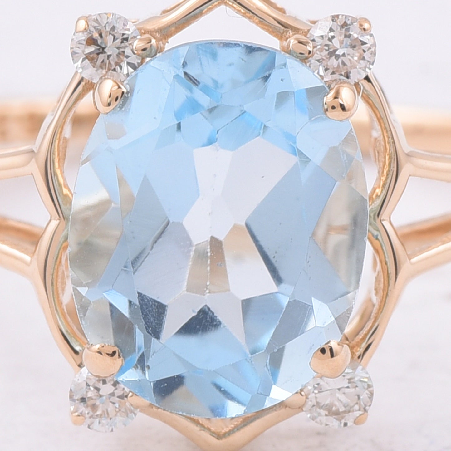 2.37 Ct Oval Natural Topaz 14K Gold Ring
