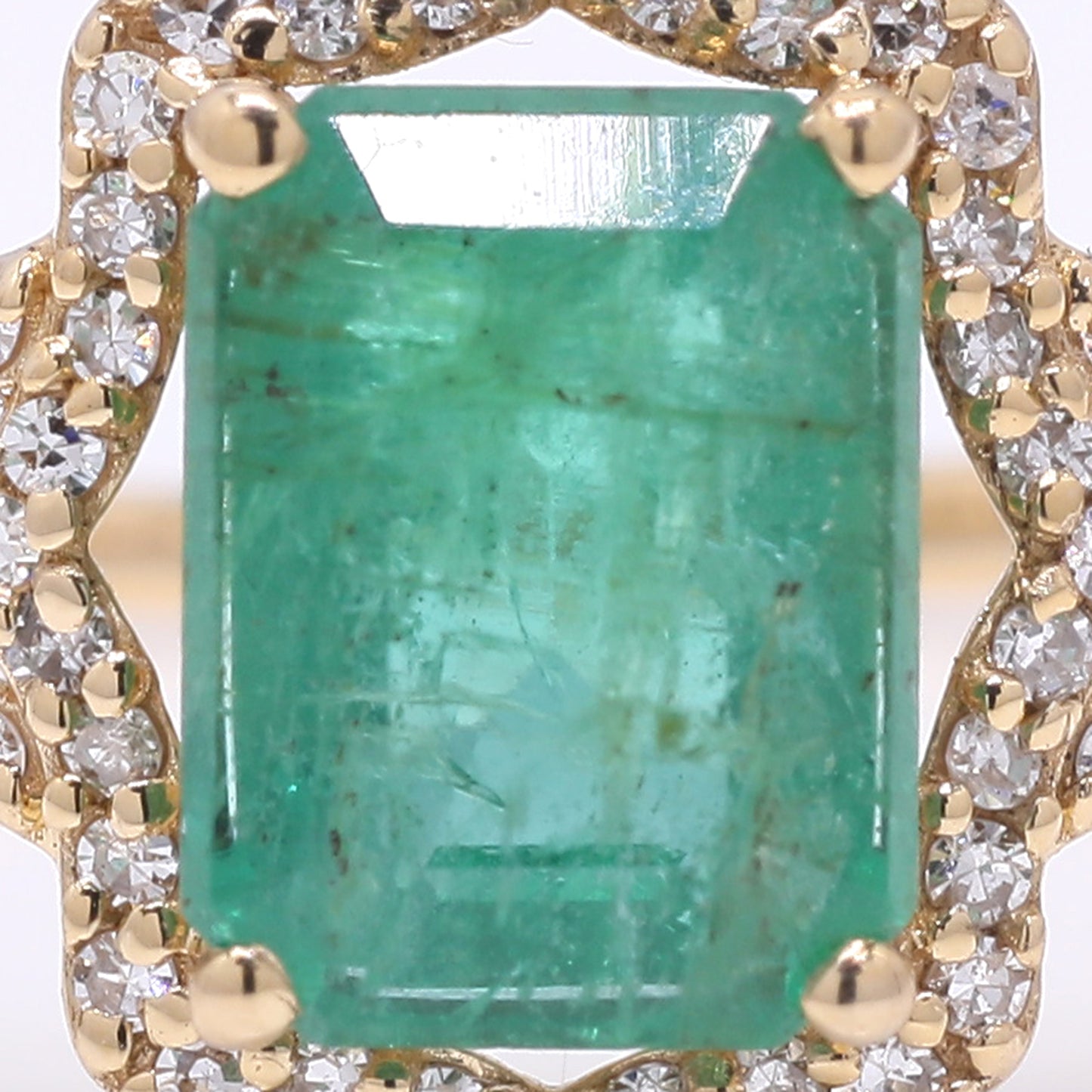 1.85 Ct Octagon Step Cut Natural Emerald 14K Gold Ring