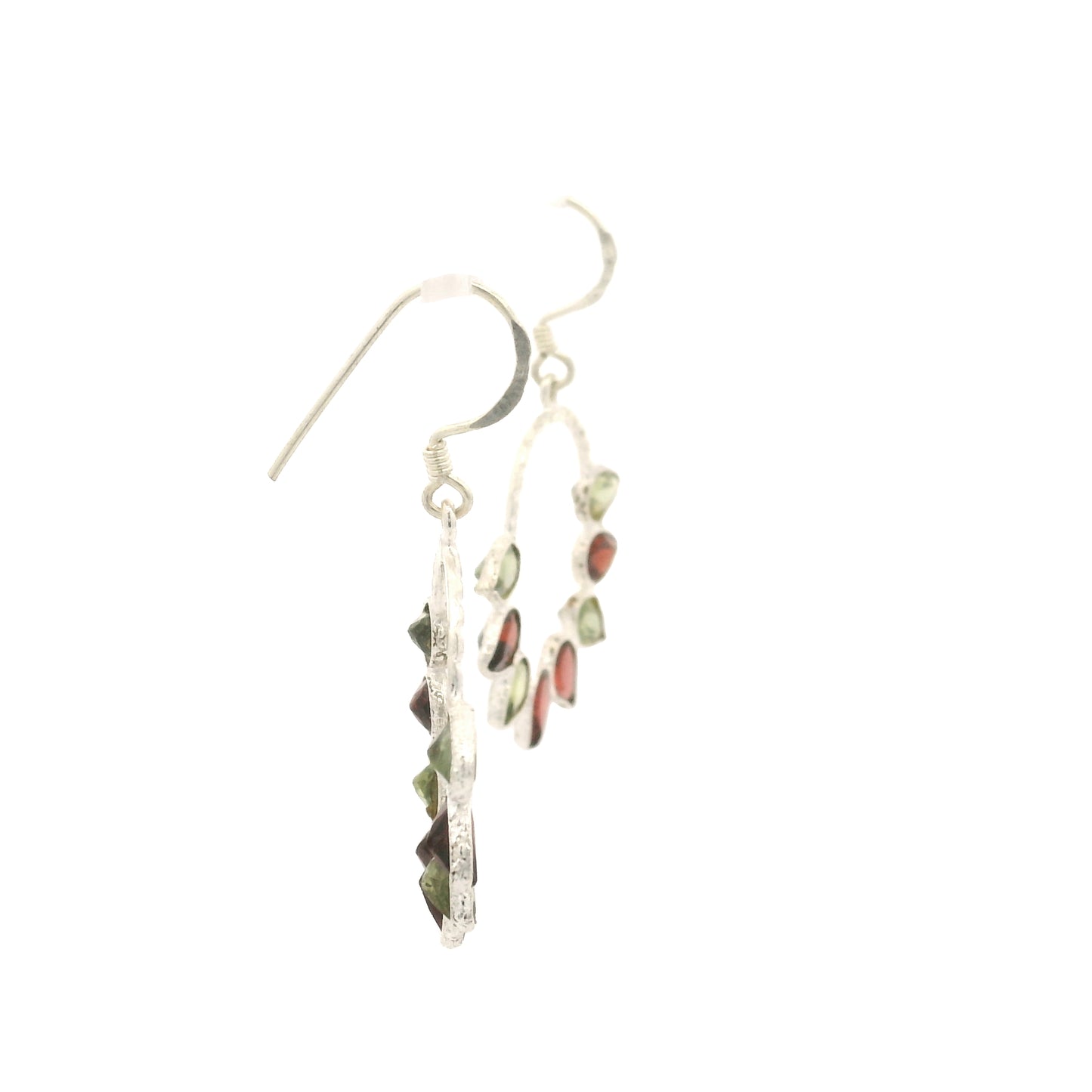 8.38 Ct Garnet, Peridot 925 Sterling Silver Earrings