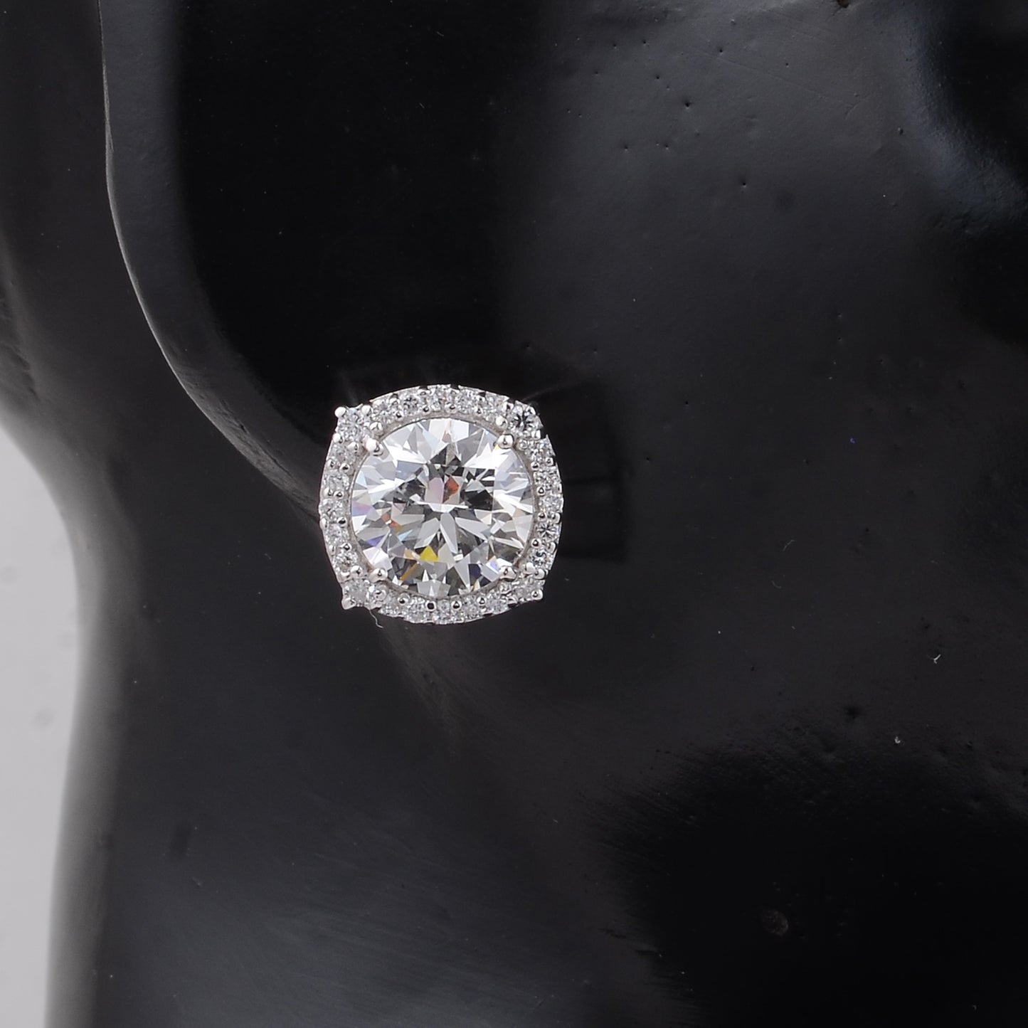 7.03 Carats Lab Grown Diamond 14K Gold Earrings