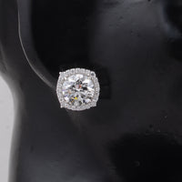 6.93 Carats Lab Grown Diamond 14K Gold Earrings