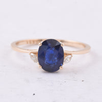 1.75 Ct Oval Natural Sapphire 14K Gold Ring