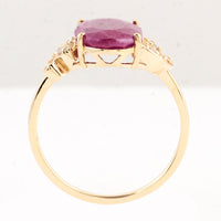 3.66 Ct Oval Ruby 14K Gold Ring