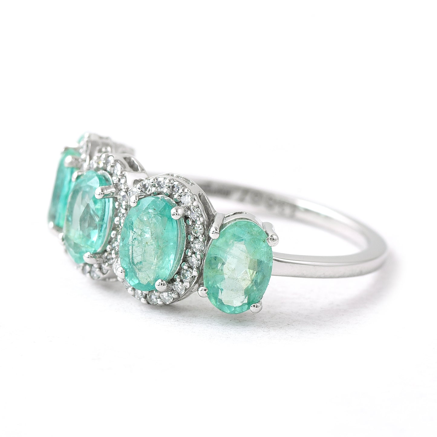 3.50 Ct Oval Mixed Cut Natural Emerald 950 Platinum Ring