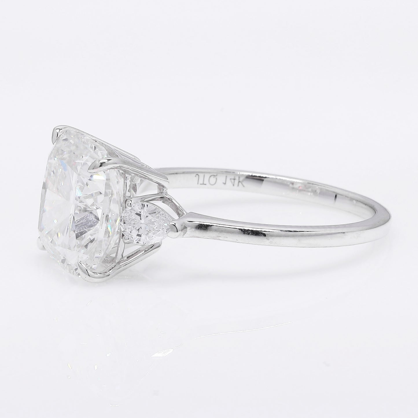 5.13 Ct Square Cushion Modified Brilliant Lab Grown Diamond 14K Gold Ring