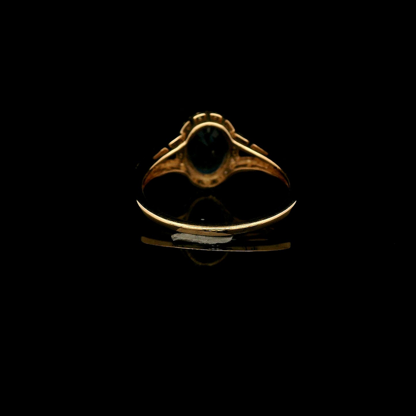 2.22 Ct Oval Mixed Cut Natural Sapphire 14K Gold Ring