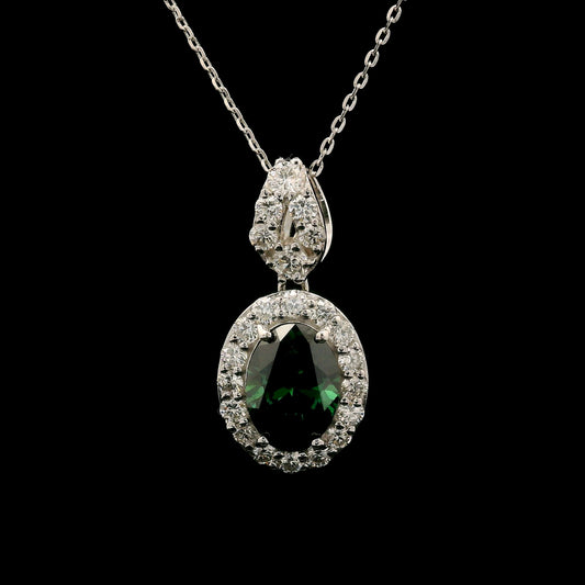 2.21 Carats Green Lab Grown Diamond 14K Gold Pendant