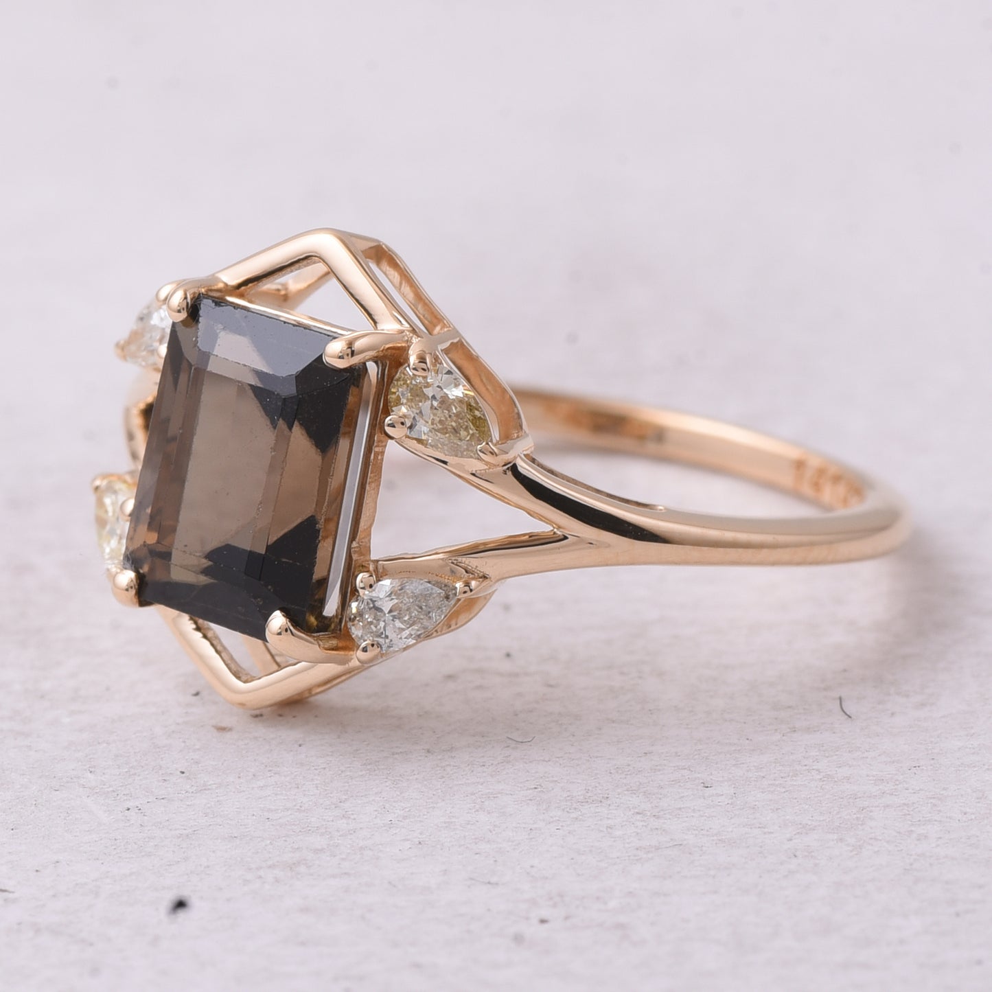 2.17 Ct Octagon Step Cut Natural Tourmaline 14K Gold Ring