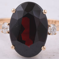 5.81 Ct Oval Natural Garnet 14K Gold Ring