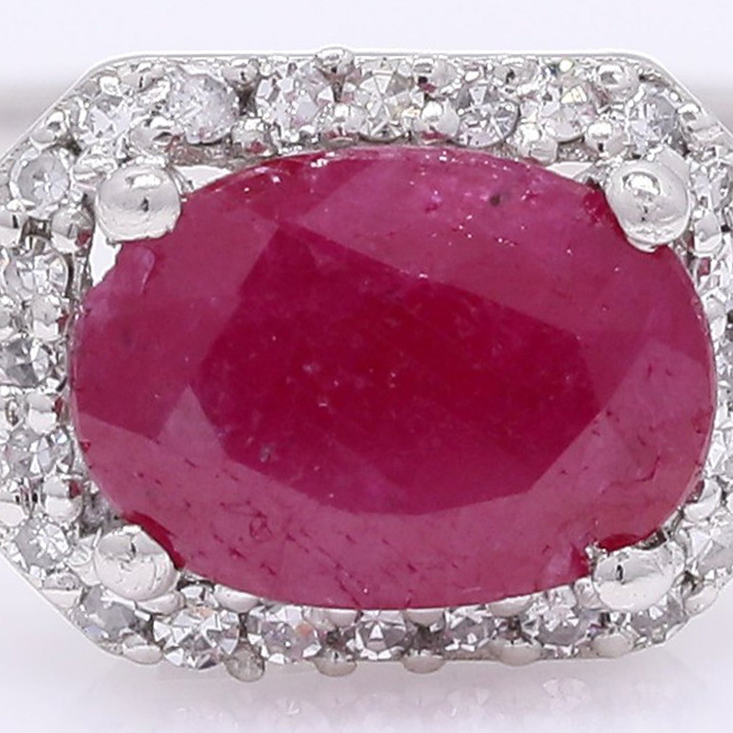 1.10 Ct Oval Mixed Cut Natural Ruby 950 Platinum Ring