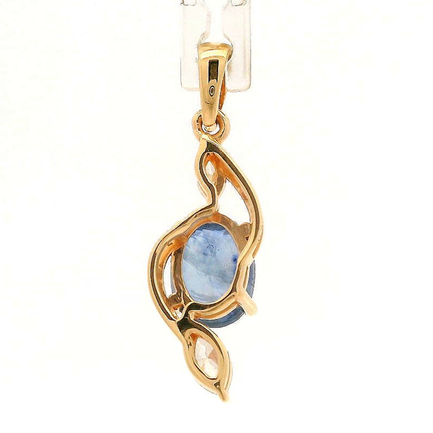 1.57 Ct Oval Sapphire 14K Gold Pendant