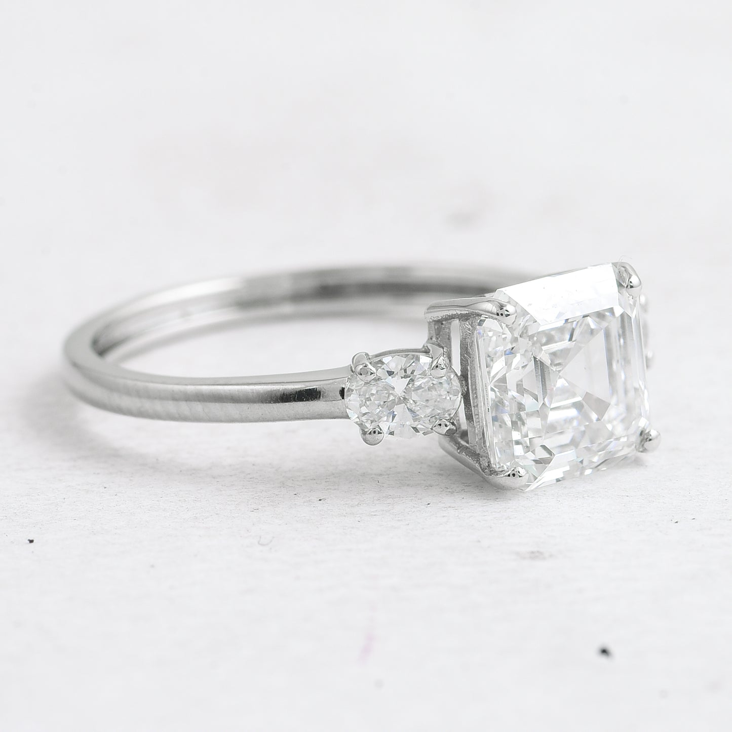 2.44 Ct Asscher Lab Grown Diamond 950 Platinum Ring