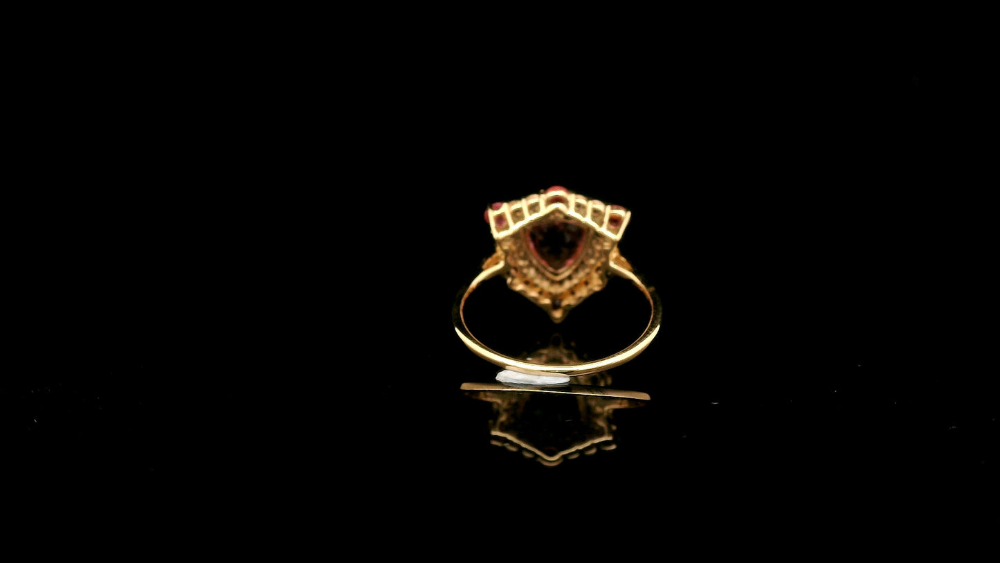 1.68 Ct Trillion Tourmaline 14K Gold Ring