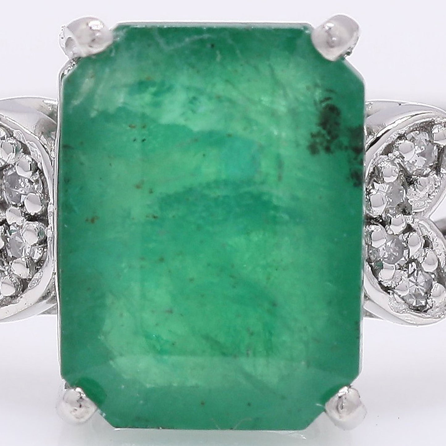 1.84 Ct Octagon Step Cut Natural Emerald 950 Platinum Ring
