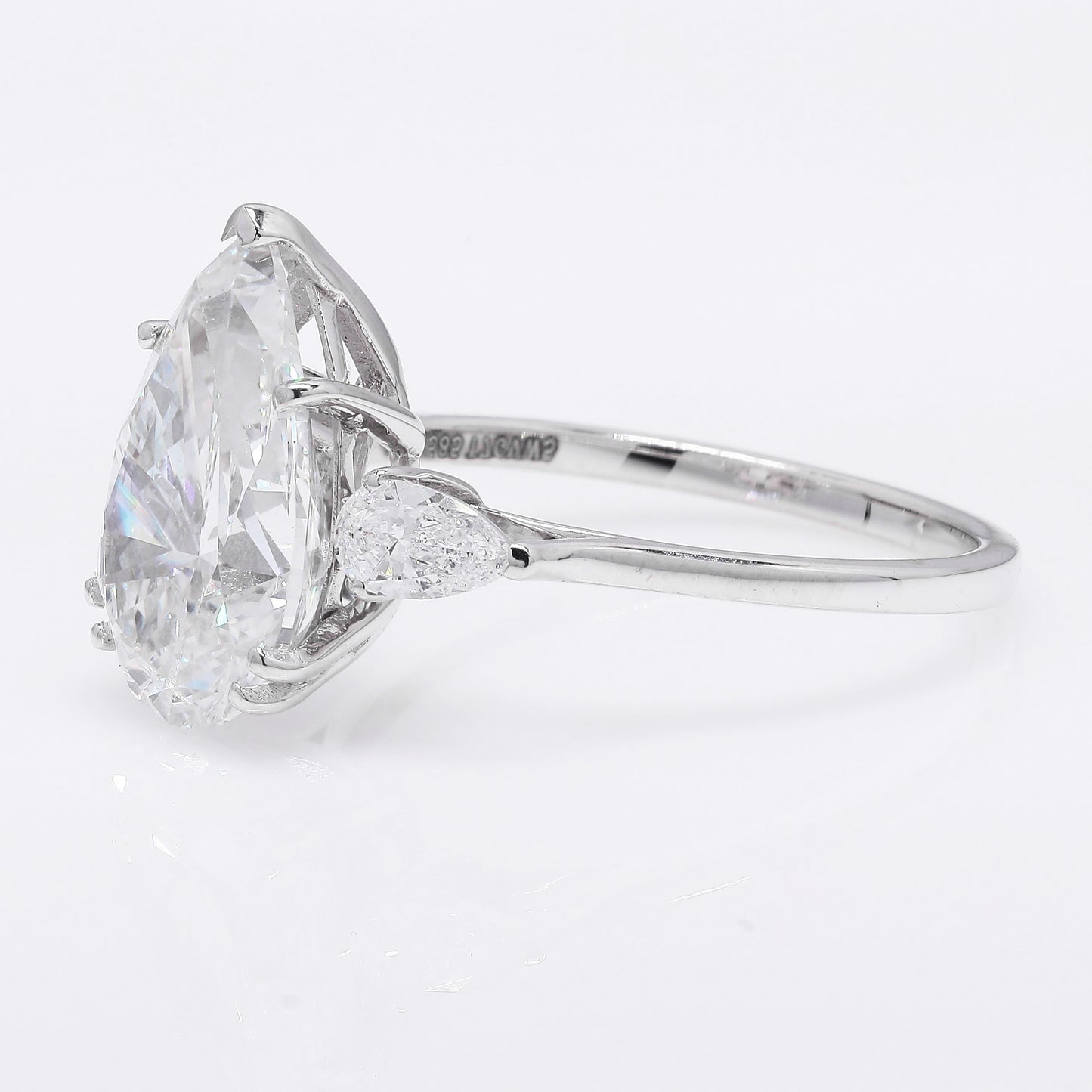 4.35 Ct Pear Brilliant Lab Grown Diamond 14K Gold Ring