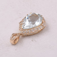4.38 Ct Pear Aquamarine 9K Gold Pendant