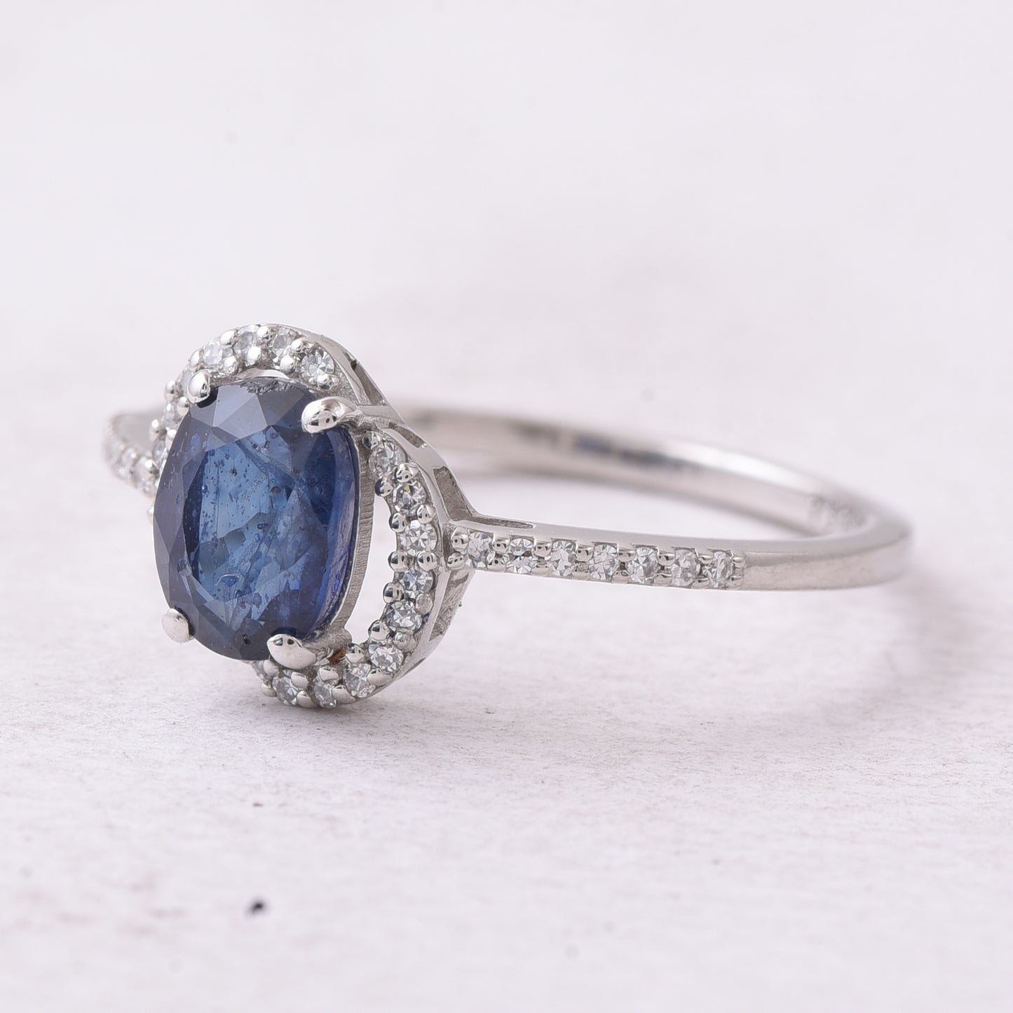 1.39 Ct Oval Mixed Cut Natural Sapphire 950 Platinum Ring