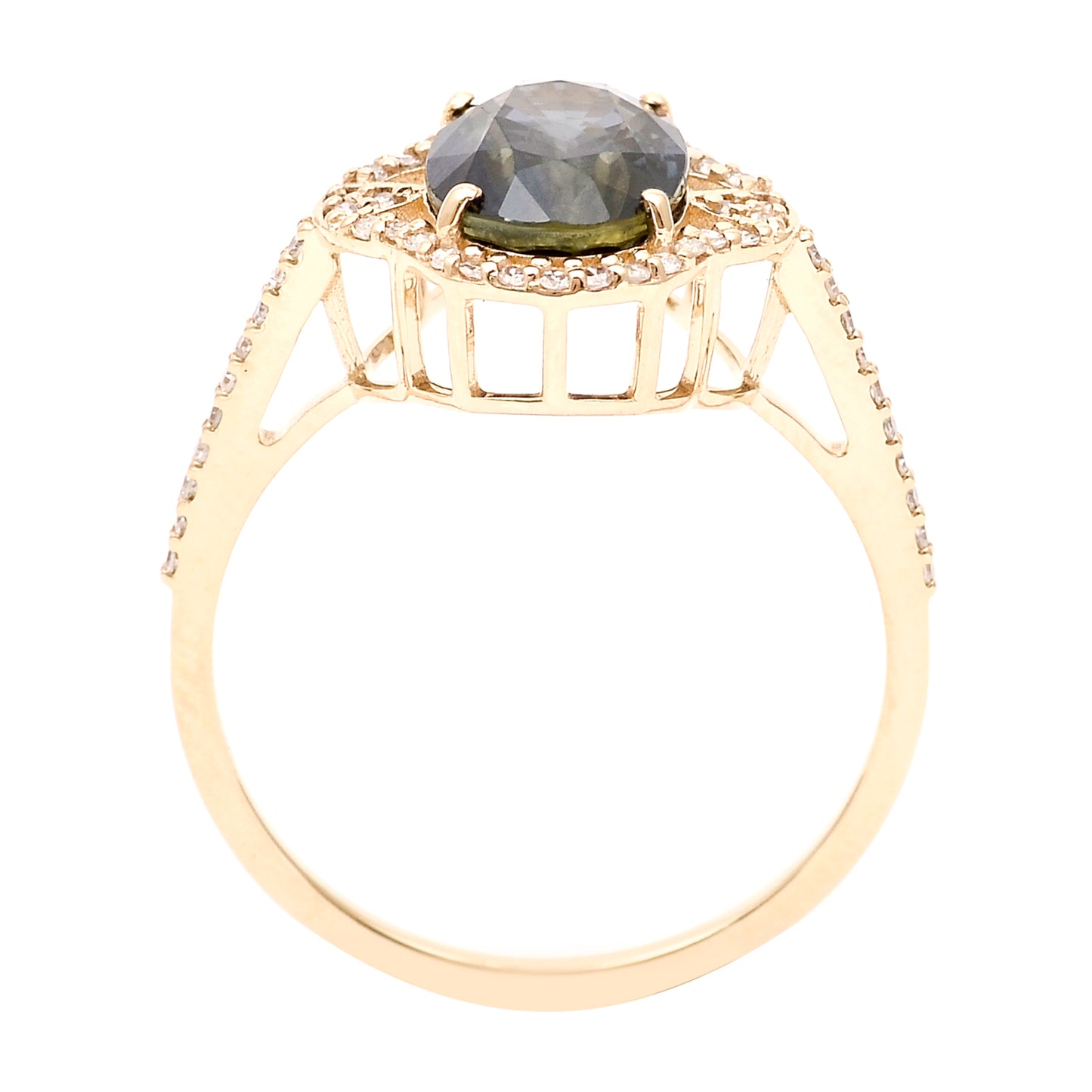 2.68 Ct Oval Natural Sapphire 14K Gold Ring