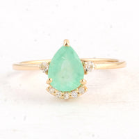 1.34 Ct Pear Emerald 14K Gold Ring