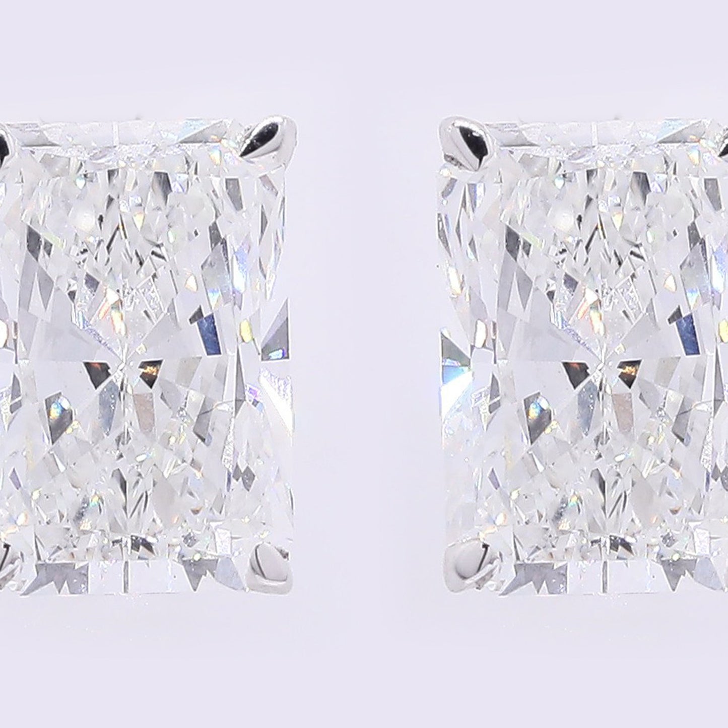 3.74 Carats Lab Grown Diamond 14K Gold Earrings